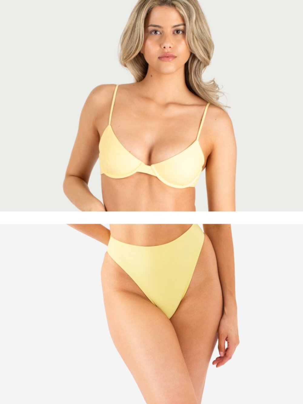 NYUD Pale Yellow Bikini fits S/M (Top: Size M - Bottom: Size Large)